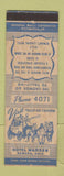 Matchbook Cover - Hotel Warren Newark OH Tally Ho Tavern