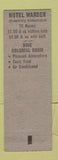 Matchbook Cover - Hotel Warren Newark OH Tally Ho Tavern