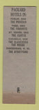 Matchbook Cover - Packard Hotels Findlay Piqua Mount Vernon Zanesville OH WEAR