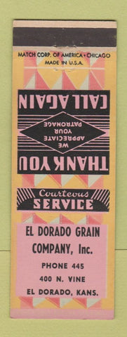 Matchbook Cover - El Dorado Grain Company KS