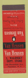 Matchbook Cover - Van Heusen Men's Clothes L Walensky Montclair NJ