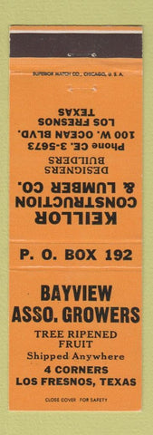 Matchbook Cover - Bayview Fruit Growers Keillor Construction Los Fresnos TX