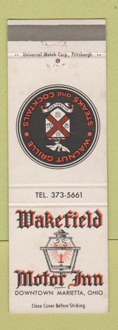Matchbook Cover - Wakefield Motor Inn Marietta OH Walnut Grille
