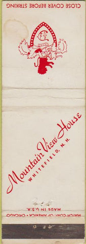 Matchbook Cover - Mountain View House Whitefield NH STAINED