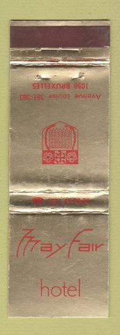 Matchbook Cover - Mayfair Hotel Brussels Belgium WEAR