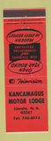 Matchbook Cover - Kancamagus Motor Lodge Lincoln NH RED