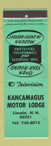 Matchbook Cover - Kancamagus Motor Lodge Lincoln NH GREEN WEAR