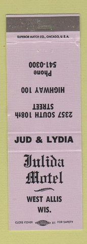 Matchbook Cover - Julida Motel West Allis WI