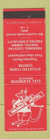 Matchbook Cover - Walker's Waimate Hotel New Zealand