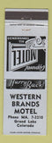Matchbook Cover - Western Brands Motel Grand Lake Colorado