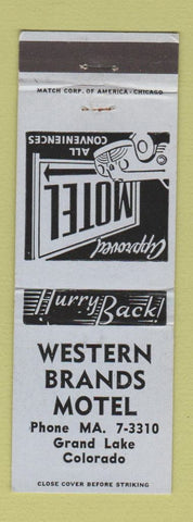 Matchbook Cover - Western Brands Motel Grand Lake Colorado
