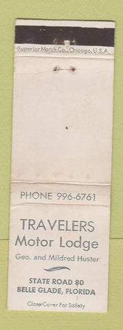 Matchbook Cover - Travelers Motor Lodge Belle Glade FL WORN