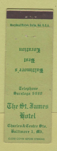 Matchbook Cover - St James Hotel Baltimore MD