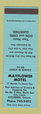 Matchbook Cover - Mayflower Motel Kitchener ON