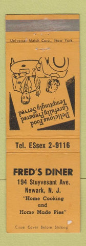 Matchbook Cover - Fred's Diner Newark NJ