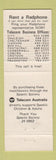 Matchbook Cover - Telephone Australia Rental Oakleigh Ivanhoe Coburg Telecom