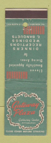 Matchbook Cover - Gateway Plaza Pittsburgh PA restaurant