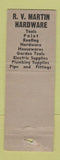 Matchbook Cover - RV Martin Hardware Miami FL WEAR