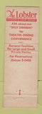 Matchbook Cover - Lobster Restaurant New York City