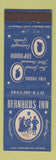 Matchbook Cover - Bernards Inn Bernardsville NJ