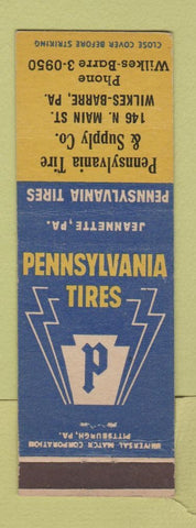 Matchbook Cover - Pennsylvania Tires Wilkes Barre PA