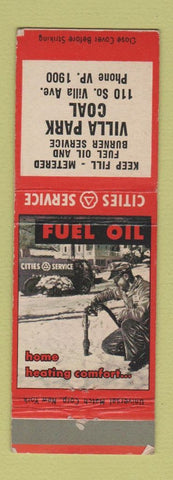 Matchbook Cover - Cities oil gas Villa Park Coal IL