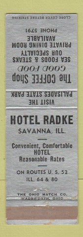 Matchbook Cover - Hotel Radke Savanna IL WEAR