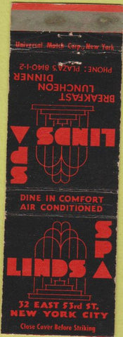 Matchbook Cover - Linds Spa New York City Restaurant