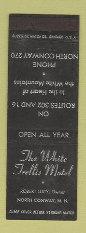 Matchbook Cover - White Trellis Motel North Conway NH BLACK WEAR