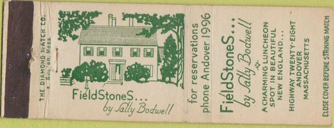 Matchbook Cover - Fieldshoen's by Sally Bodwell Andover MA