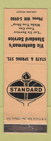 Matchbook Cover - Vic Gunterman's Standard oil gas  WEAR