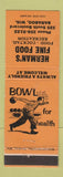 Matchbook Cover - Herman's Fine Food bowling Baraboo WI
