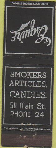 Matchbook Cover - The Esquire smokers supply candy