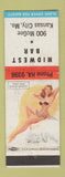 Matchbook Cover - Midwest Bar Kansas City MO pinup