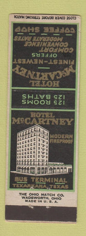 Matchbook Cover - Hotel McCartney Texarkana TX