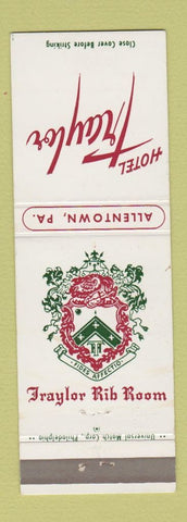 Matchbook Cover - Hotel Traylor Allentown PA Rib Room