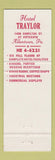 Matchbook Cover - Hotel Traylor Allentown PA Rib Room