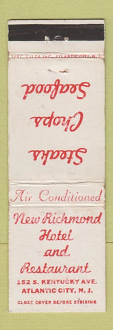 Matchbook Cover - New Richmond Hotel Atlantic City NJ WEAR