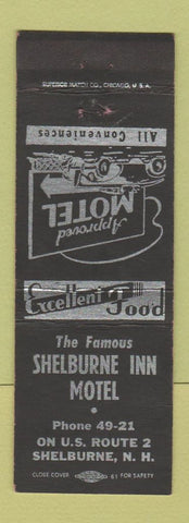 Matchbook Cover - Shelburne Inn Motel NH BLACK