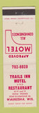 Matchbook Cover - Trails Inn Motel Restaurant Waukesha WI