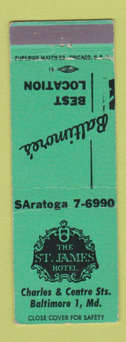 Matchbook Cover - St James Hotel Baltimore MD