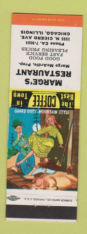 Matchbook Cover - Marge's Restaurant Chicago IL hillbilly