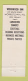 Matchbook Cover - Wedgwood Inn Morristown NJ