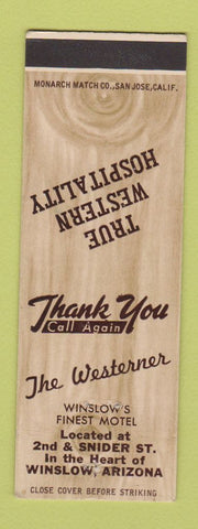 Matchbook Cover - The Westerner Motel Winslow AZ WORN