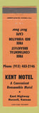Matchbook Cover - Kent Motel Russell KS
