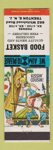 Matchbook Cover - Food Basket Grocery Trenton NJ hillbilly