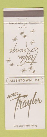 Matchbook Cover - Hotel Traylor Lounge Allentown PA