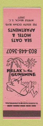 Matchbook Cover - Sea Oats Motel Apartments Myrtle Beach SC PINK
