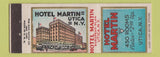 Matchbook Cover - Hotel Martin Utica NY MISCUT