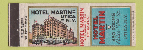 Matchbook Cover - Hotel Martin Utica NY MISCUT